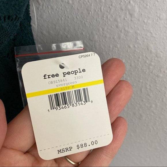 Free People • Harper Shift Lace high Neck Halter Green Dress. Medium. NWT - Picture 5 of 5